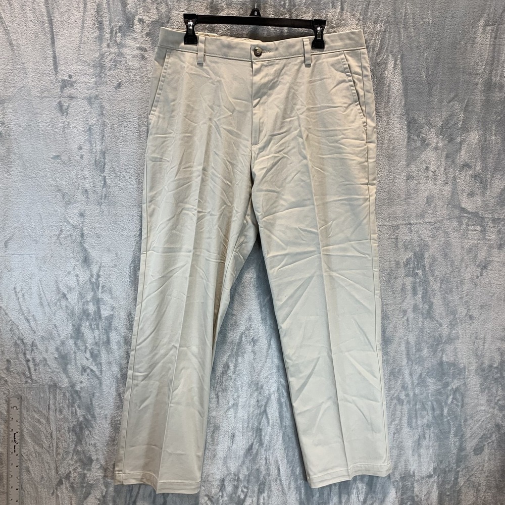 Dockers Mens Khaki Chino Pants 34 x 30 Flat Classic Fit‎ Iron Free Performance
